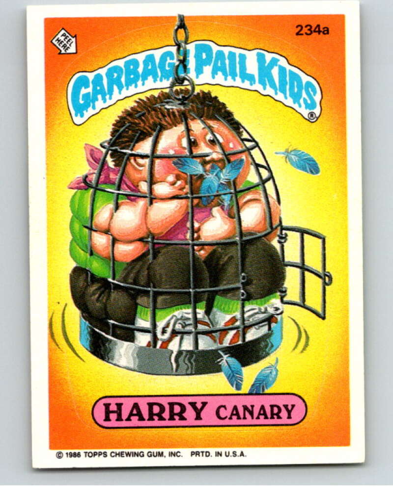 1986 Topps Garbage Pail Kids Series 6 #234A Harry Canary V73309 Image 1