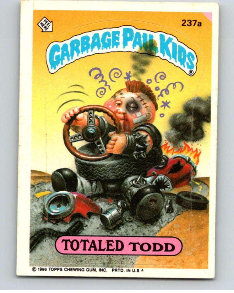 1986 Topps Garbage Pail Kids Series 6 #237A Totaled Todd V73317 Image 1