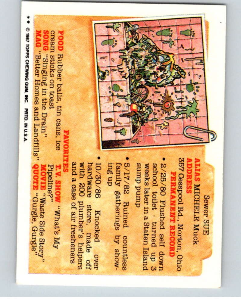 1987 Topps Garbage Pail Kids Series 7 #274A Reptilian Lillian V73422 Image 2