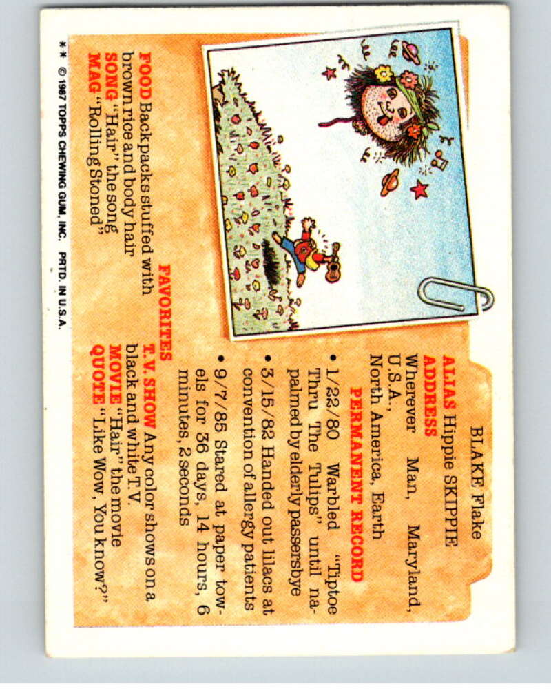 1987 Topps Garbage Pail Kids Series 7 #289B Alexander the Grate V73465 Image 2