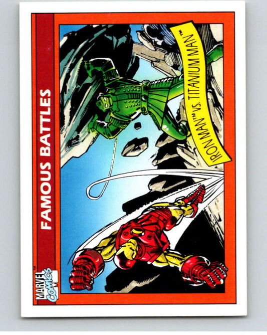 1990 Impel Marvel Universe #121 Iron Man vs. Titanium Man   V73809 Image 1