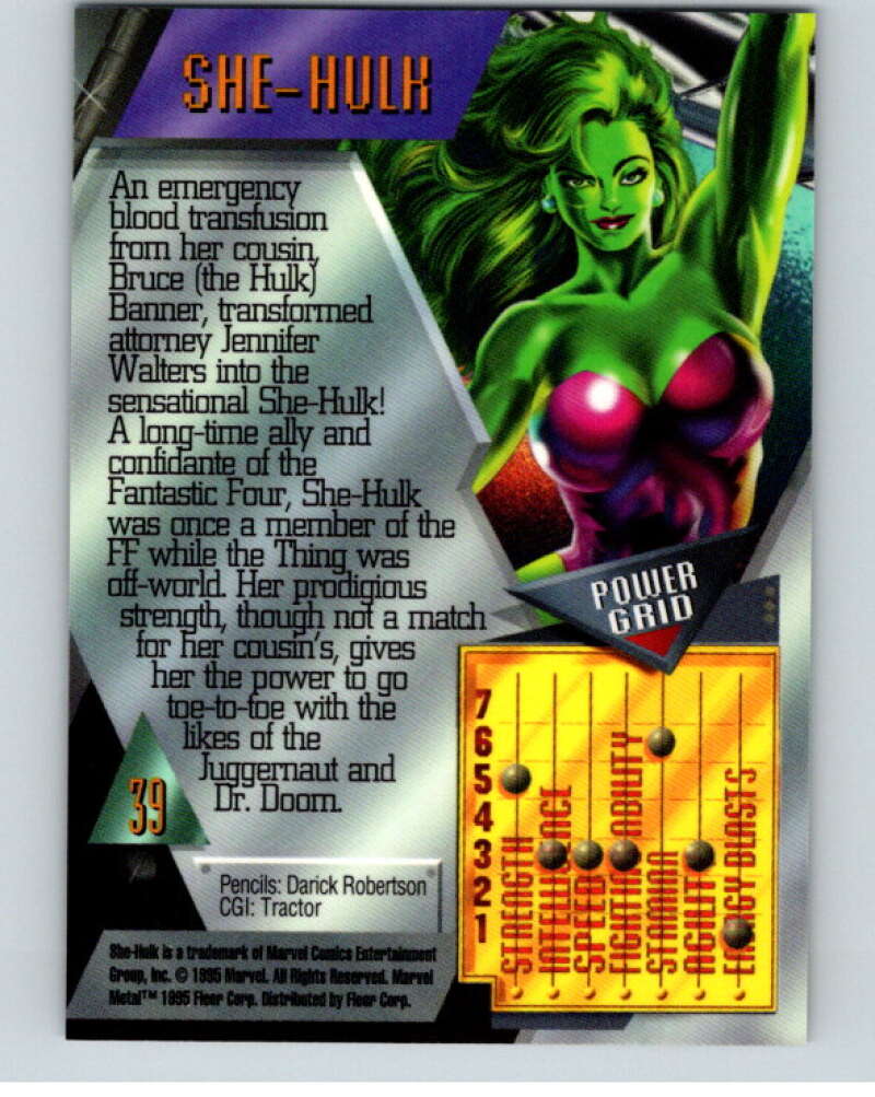1995 Marvel Metal #39 She-Hulk V73836 Image 2