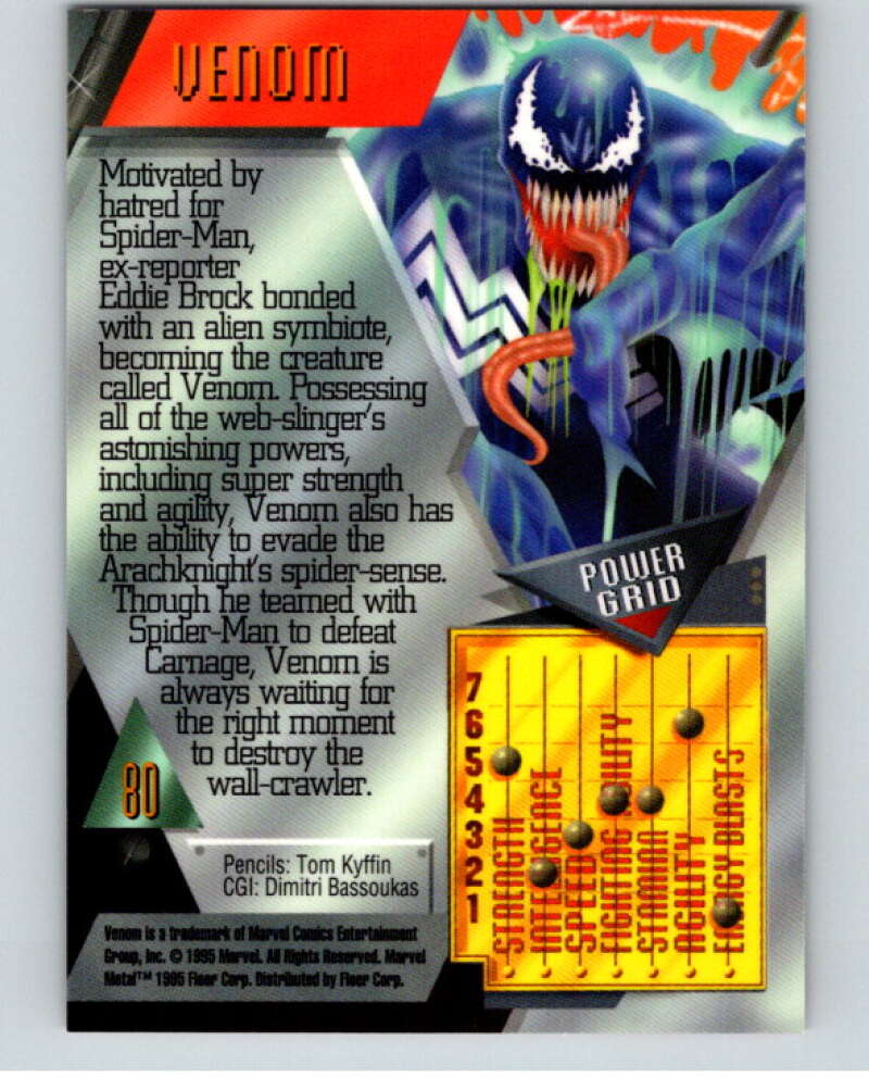1995 Marvel Metal #80 Venom V73843 Image 2