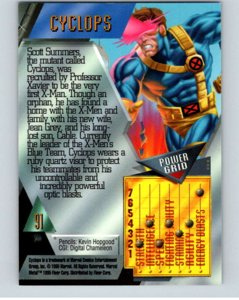 1995 Marvel Metal #91 Cyclops V73847 Image 2