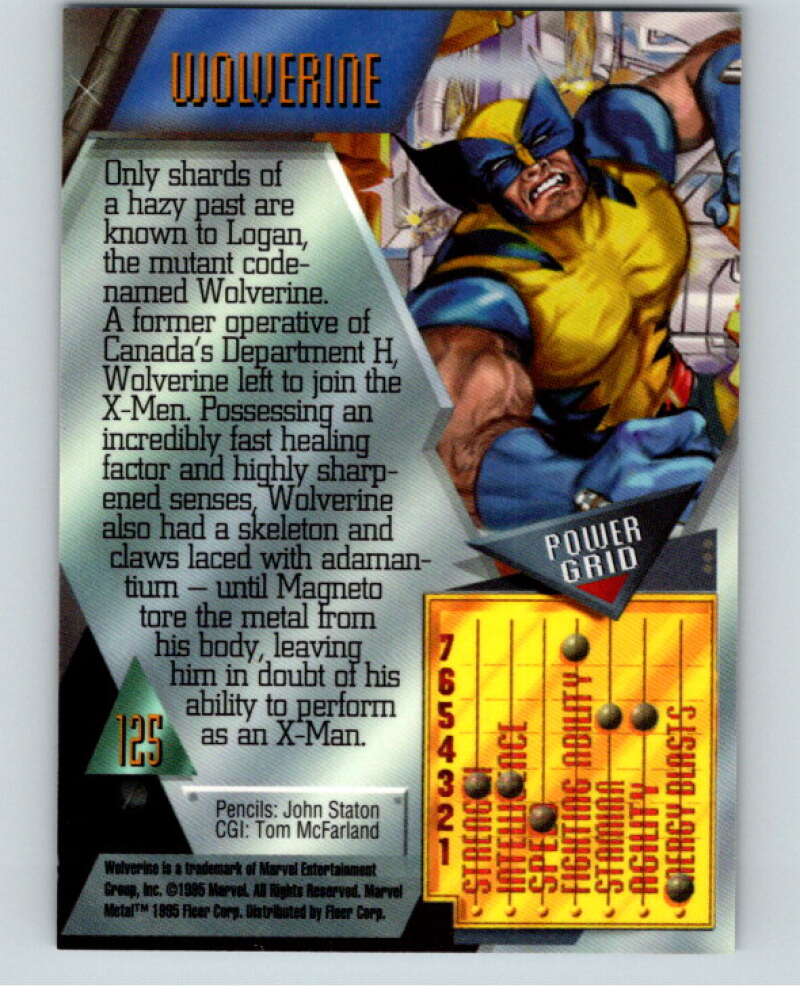 1995 Marvel Metal #125 Wolverine V73857 Image 2