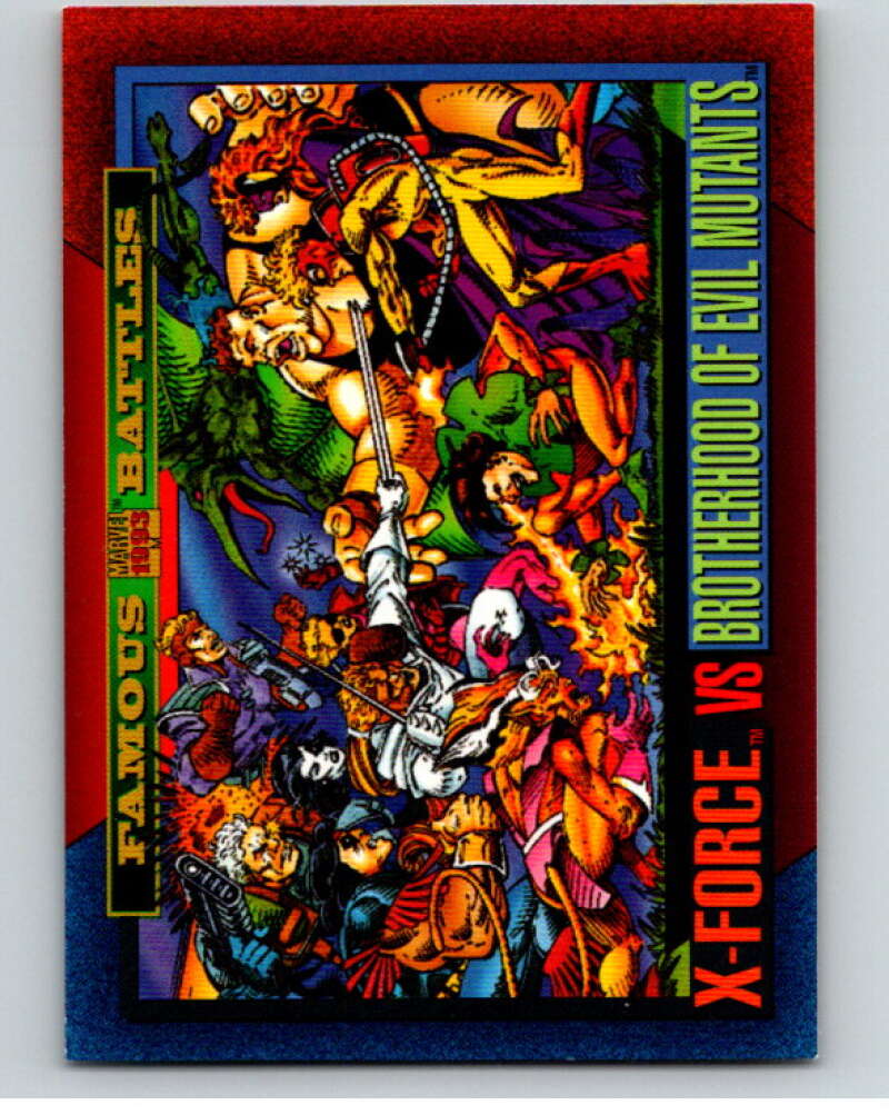 1993 SkyBox Marvel Universe #167 X-Force vs Brotherhood of Evil Mutants V73953 Image 1