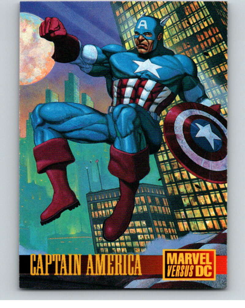 1995 Skybox #2 Marvel vs DC Batman/Captain America Avengers Promo Card V74008 Image 1
