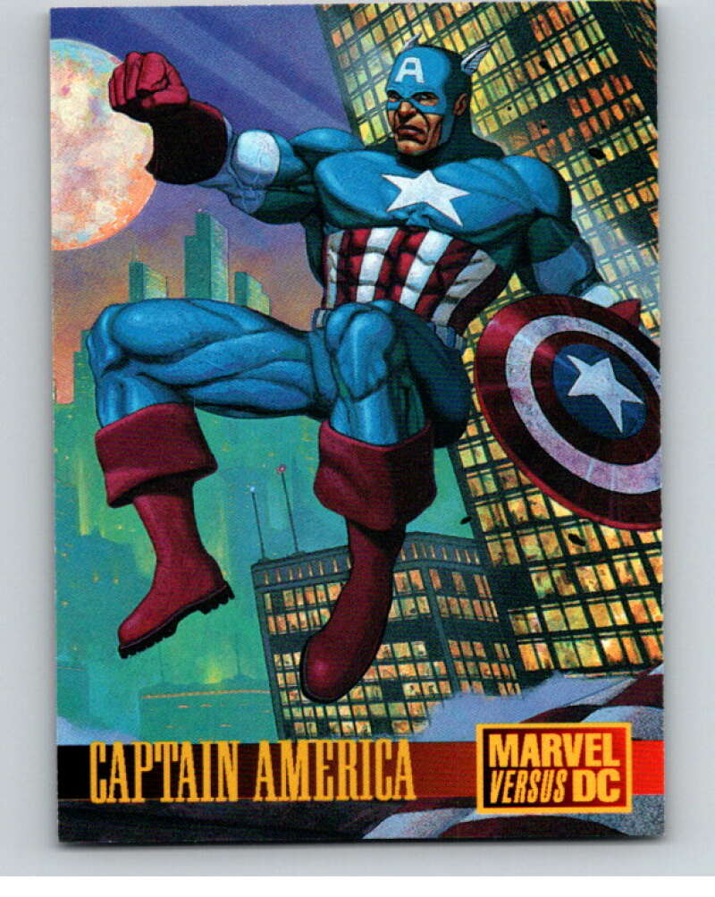 1995 Skybox #2 Marvel vs DC Batman/Captain America Avengers Promo Card V74009 Image 1