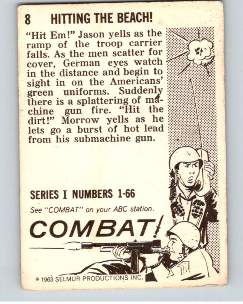 1963 Donruss Combat #8 Hitting the Beach V74022 Image 2