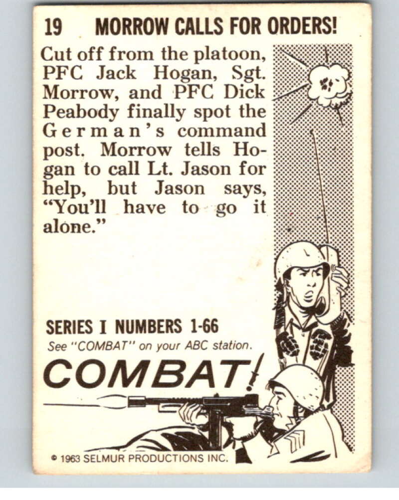1963 Donruss Combat #19 Morrow Calls for Orders   V74033 Image 2