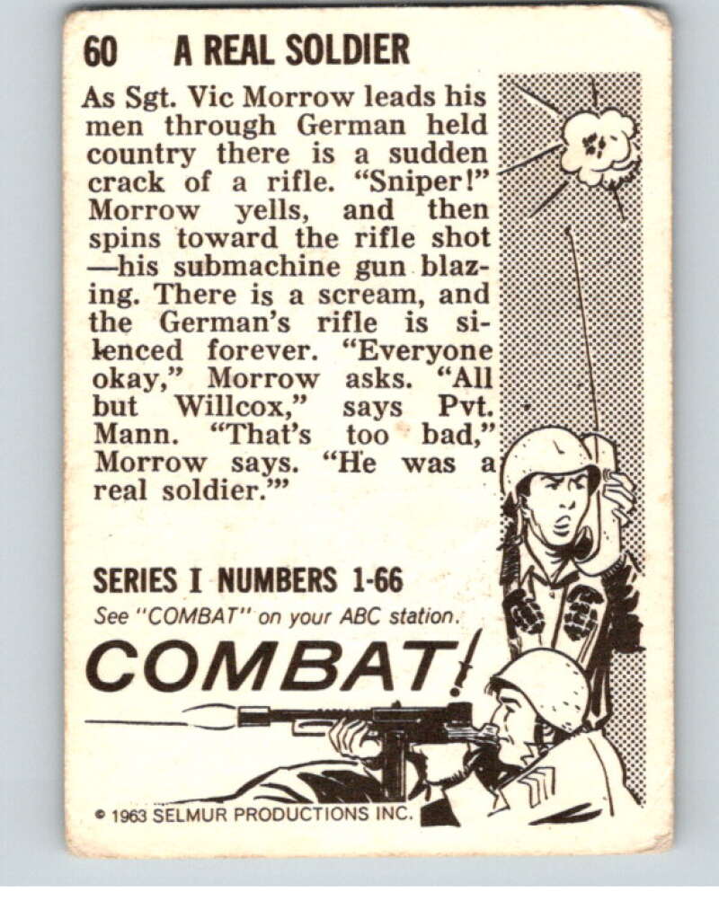 1963 Donruss Combat #60 A Real Soldier   V74085 Image 2