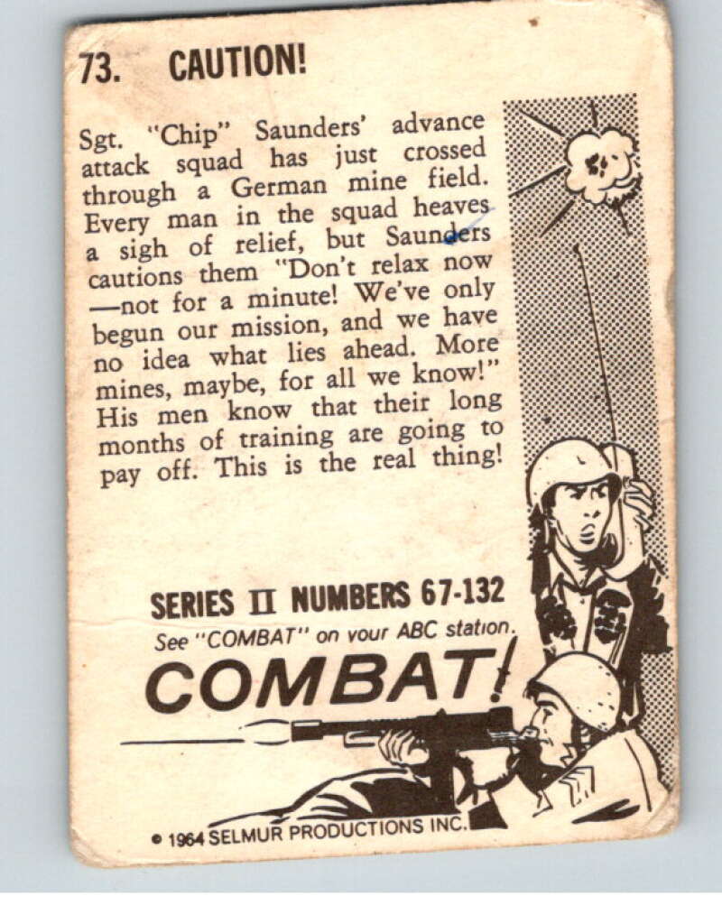 1964 Donruss Combat #73 Caution V74090 Image 2