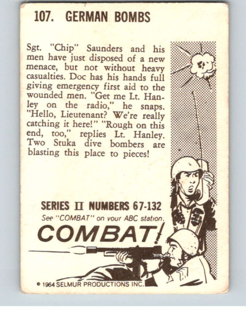 1964 Donruss Combat #107 German Bombs V74111 Image 2