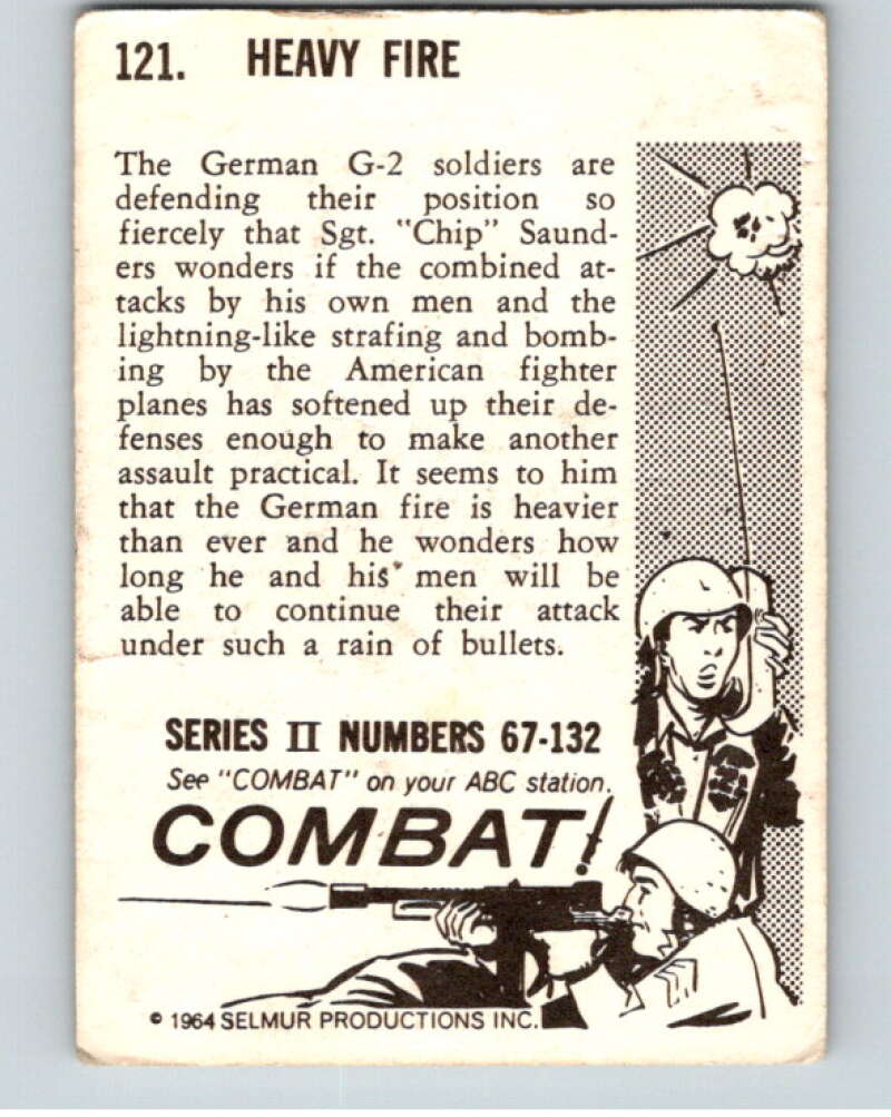 1964 Donruss Combat #121 Heavy Fire V74120 Image 2