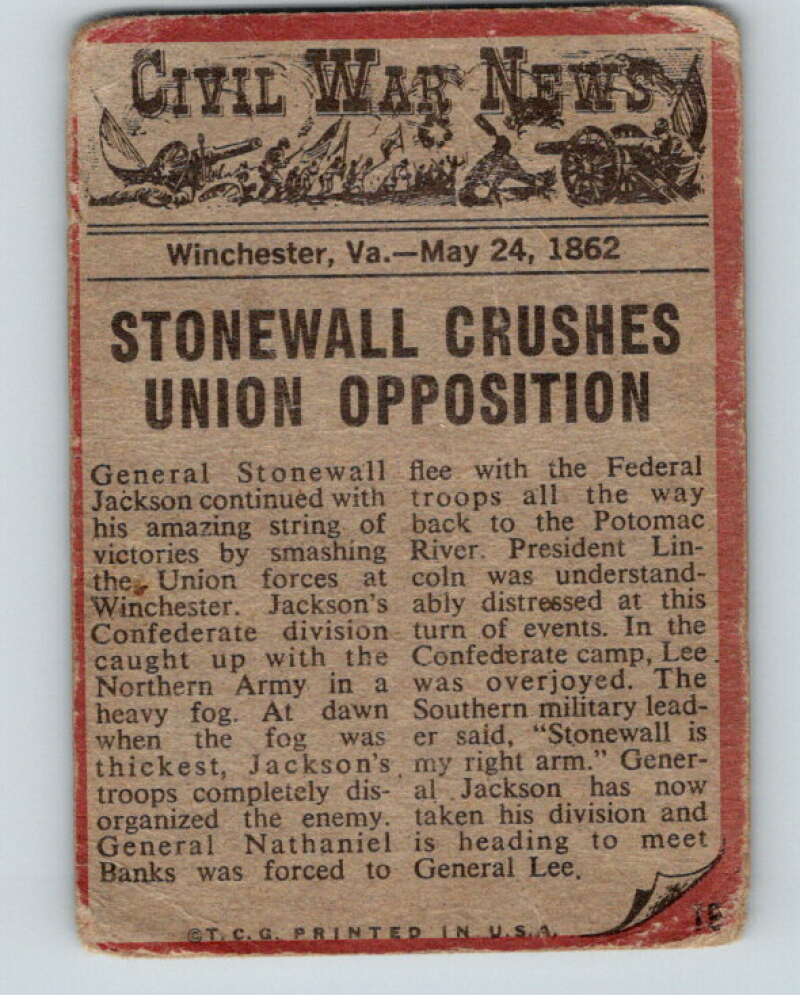 1962 Topps Civil War News #19 Pushed to His Doom V74132 Image 2