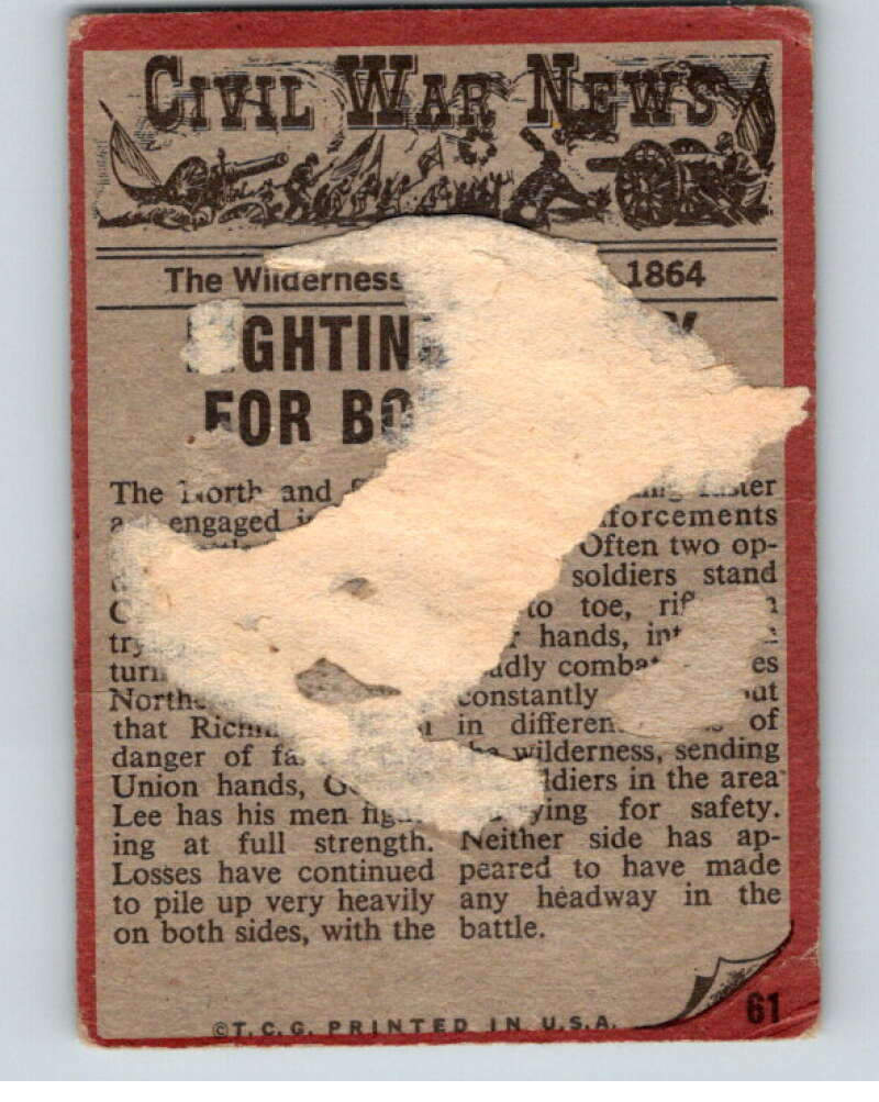 1962 Topps Civil War News #61 The Flaming Forest V74139 Image 2