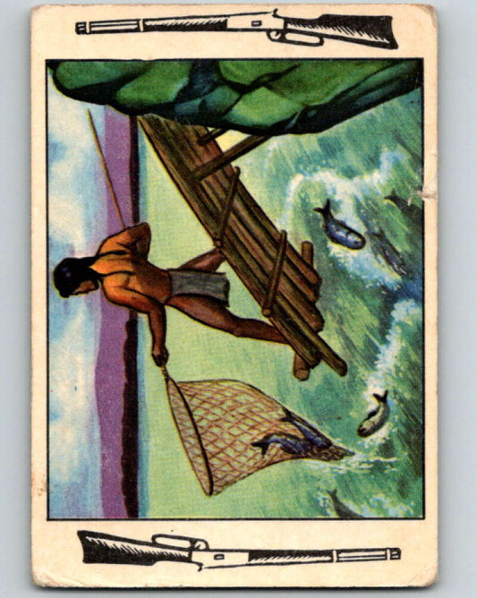 1953 Bowman Frontier Days R701-5 #19 Fishing for Salmon   V74158 Image 1