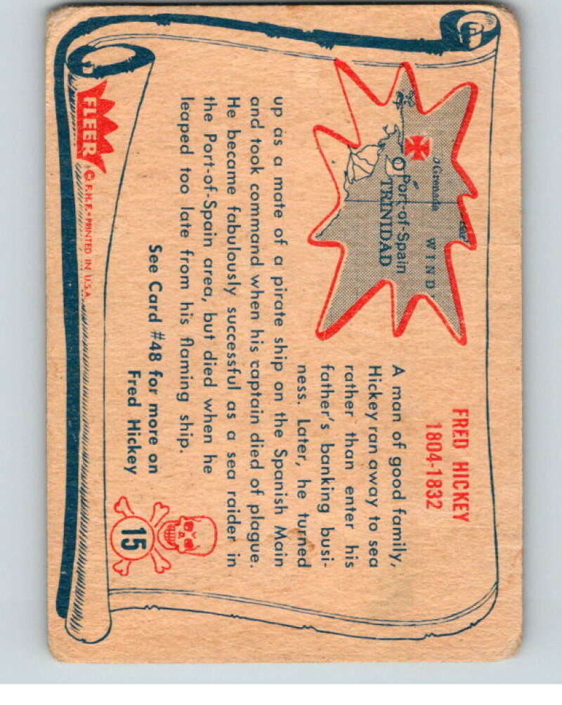 1961 Fleer Pirates Bold R730-4 #15 Fred Hickey V74167 Image 2