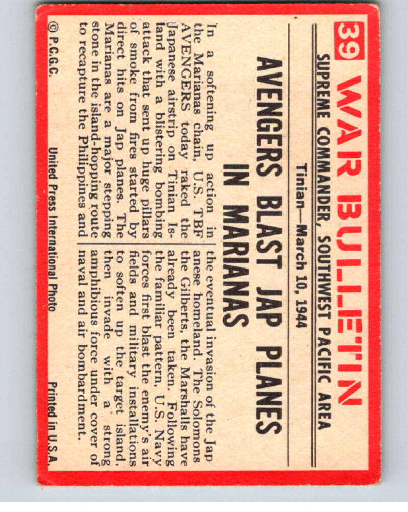 1965 Philadelphia Gum War Bulletin #39 Softening Up V74230 Image 2