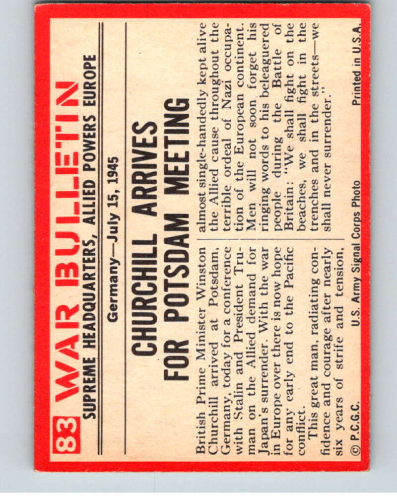 1965 Philadelphia Gum War Bulletin #83 Champion Of Liberty V74246 Image 2