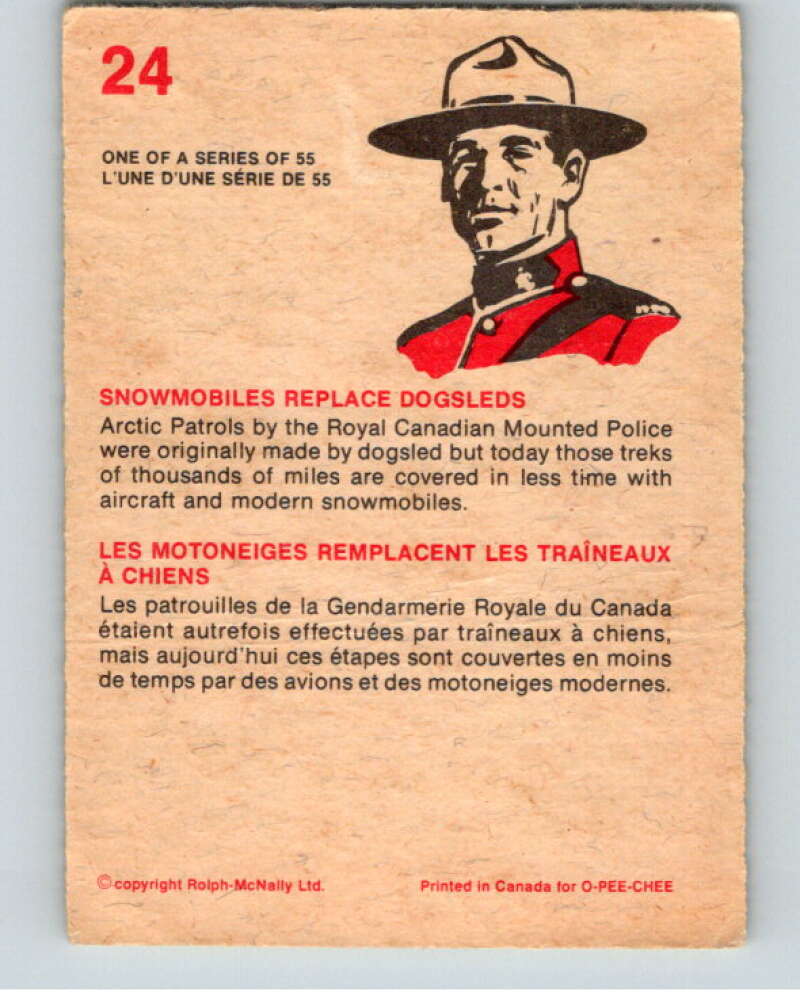 1973 Canadian Mounted Police Centennial #24 Snowmobiles Replace Dogsleds V74292 Image 2