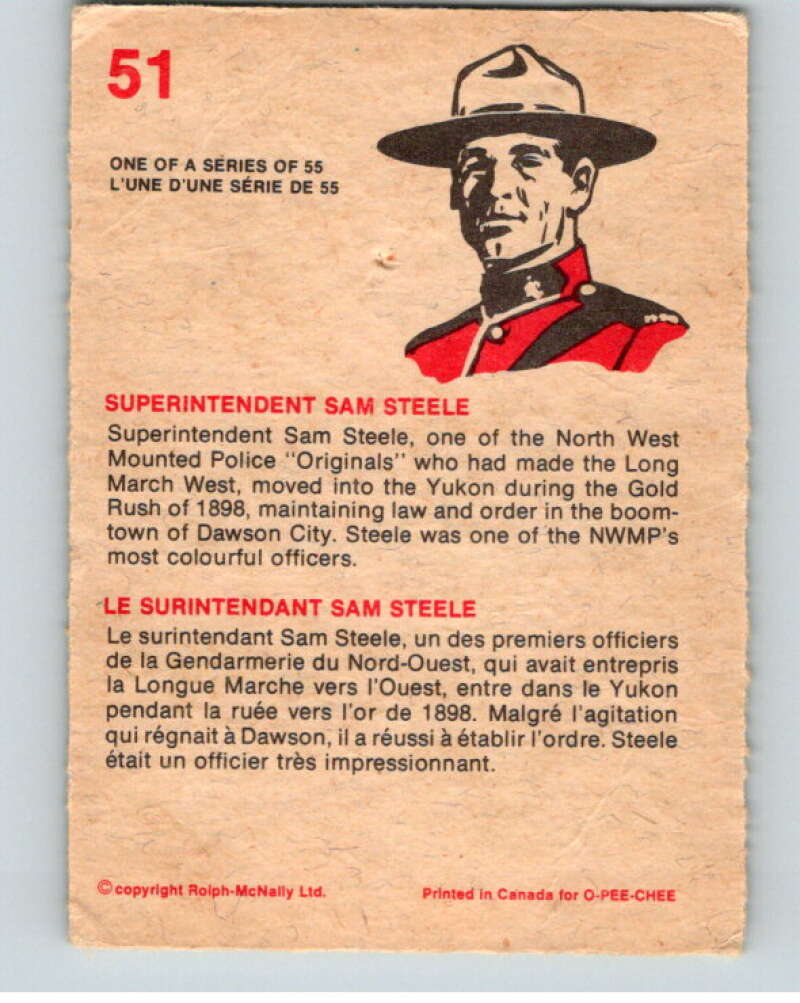 1973 Canadian Mounted Police Centennial #51 Superintendent Dan Steele V74326 Image 2