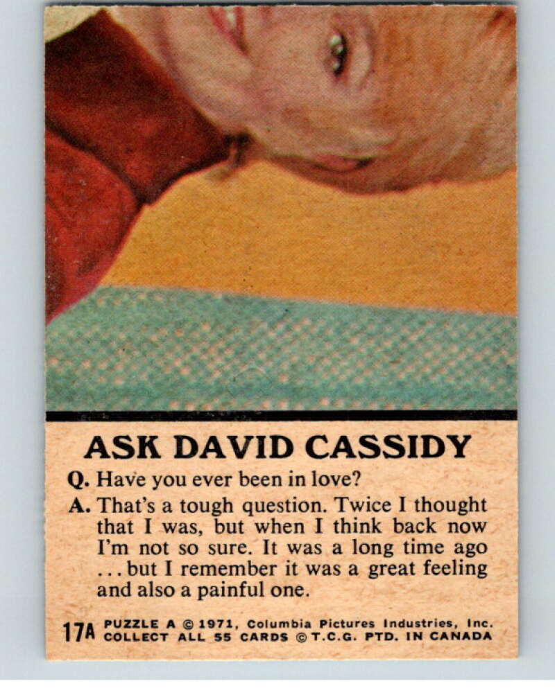 1971 Partridge Family Series A OPC #17A Keith And Laurie.. V74406 Image 2