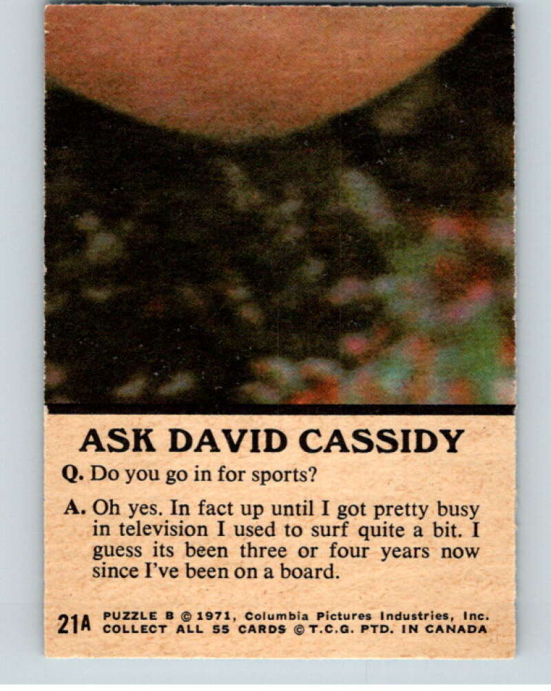 1971 Partridge Family Series A OPC #21A Trying Out A.. V74421 Image 2