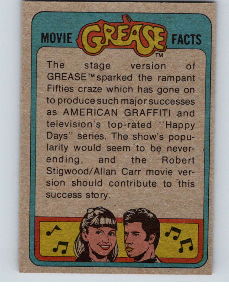 1978 Grease OPC #9 John Travolta as Danny V74631 Image 2