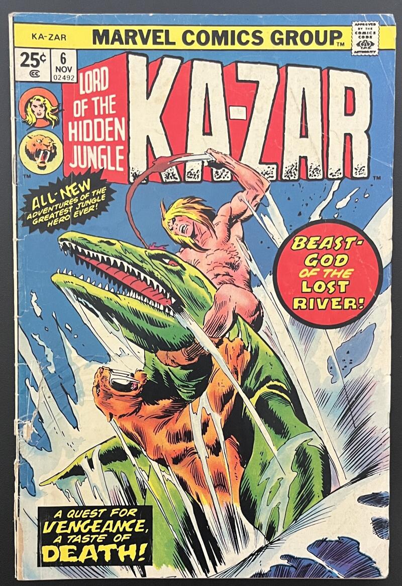 Ka-Zar Lord of Hidden Jungle #6 Marvel Comic Book Nov 1974 - Bronze Age CB24 Image 1