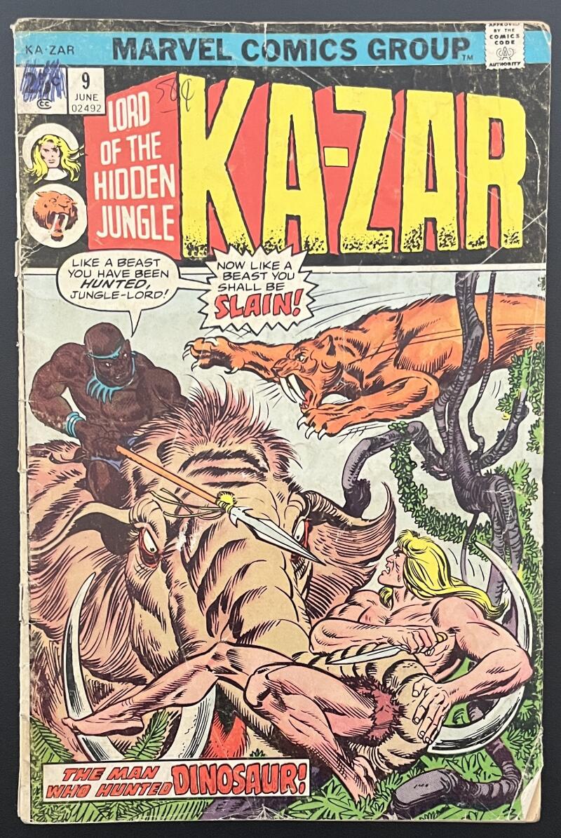 Ka-Zar Lord of Hidden Jungle #9 Marvel Comic Book Nov 1975 - Bronze Age CB25 Image 1