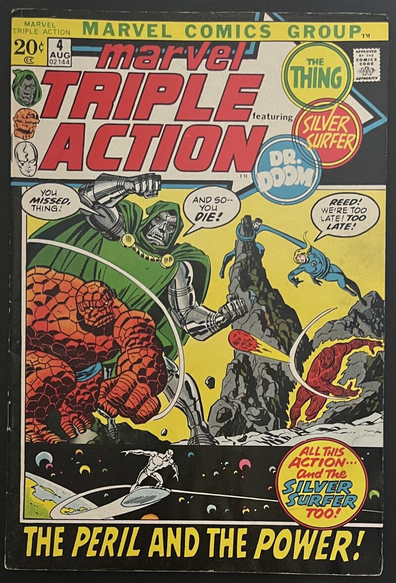 Triple Action The Thing #4 Marvel Comic Book Aug. 1972 - Bronze Age CB32 Image 1