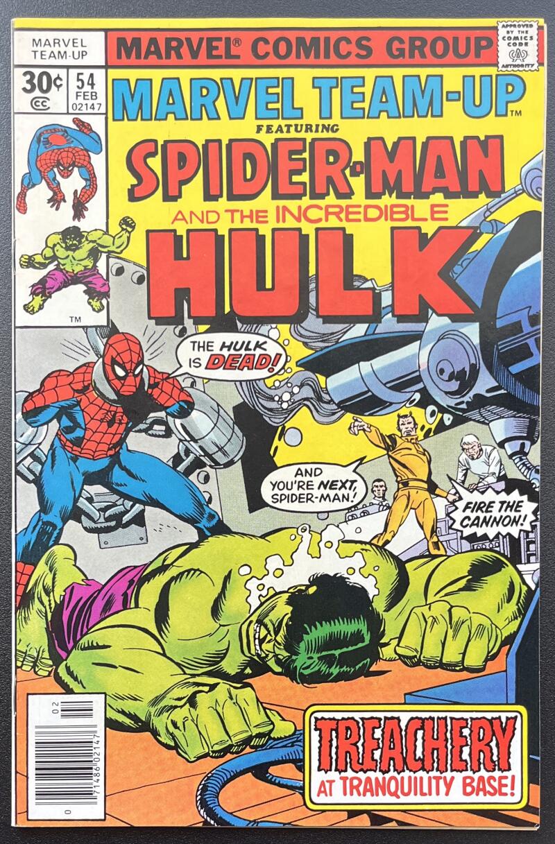 Team Up Spider-Man & Hulk #54 Marvel Comic Book Feb. 1977 Bronze Age - CB82 Image 1