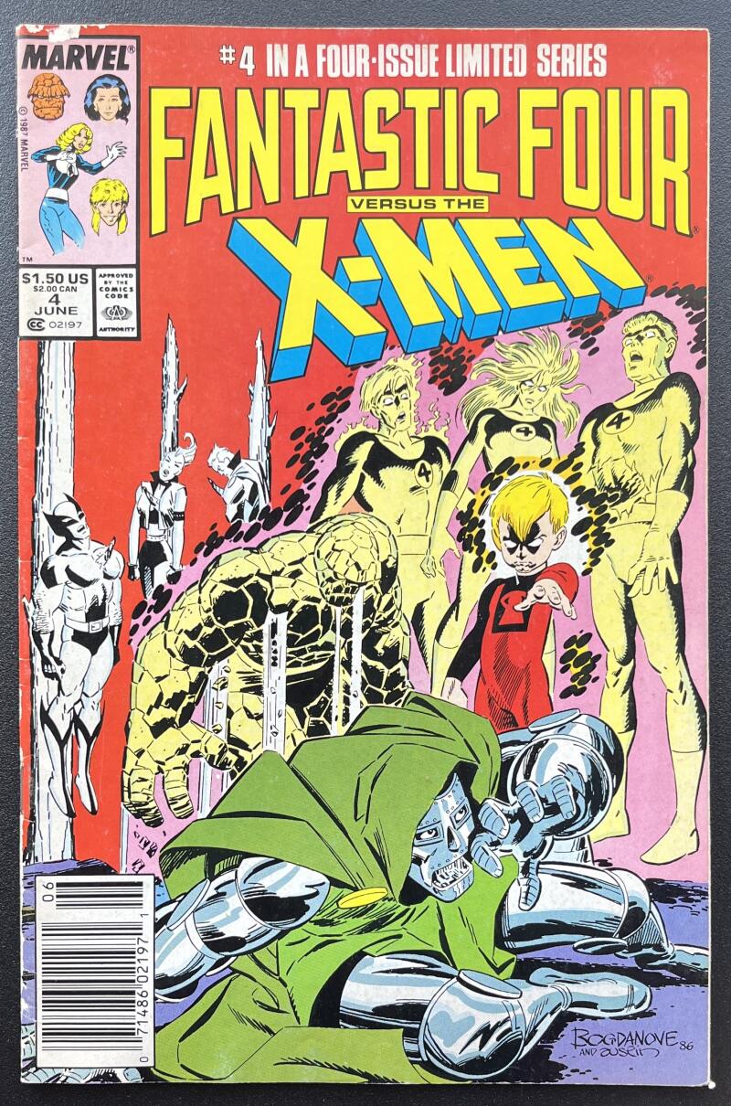 Fantastic Four Vs X-Men #4 Marvel Comic Book Jun. 1987 Newsstand Edition - CB87 Image 1