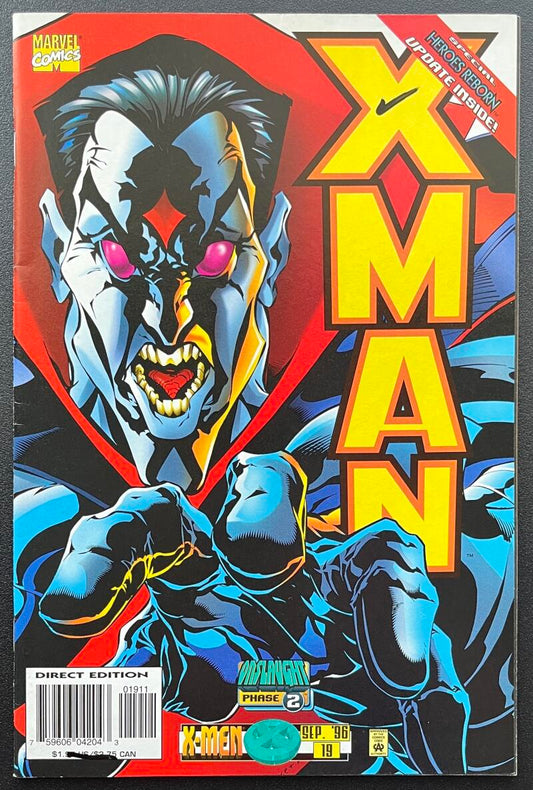 X-Man Onslaught Phase 2 #19 Marvel Comic Book Sep. 1996 Direct Edition - CB93 Image 1