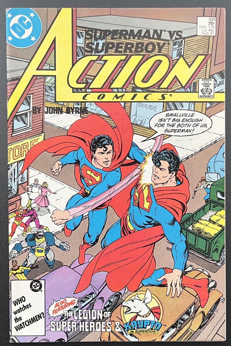 Action Comics Superman/Superboy #591 DC Comic Book Aug. 1987 Direct Edition - CB114 Image 1