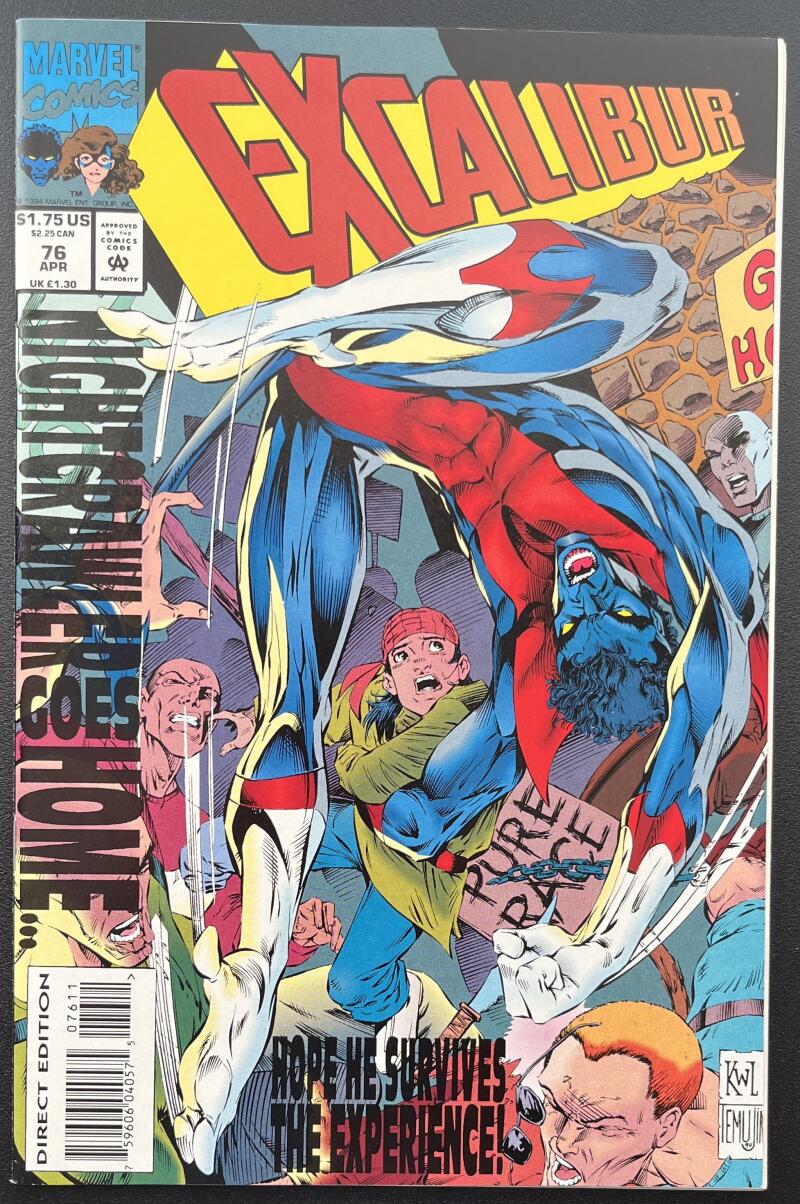 Excalibur Nightcrawler #76 Marvel Comic Book Apr. 1994 Direct Edition - CB140 Image 1