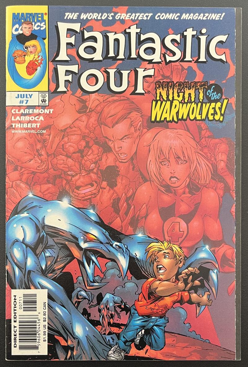Fantastic Four Night Of Warwolves #7 Marvel Comic Book Jul. 1998 Direct Edition - CB173 Image 1