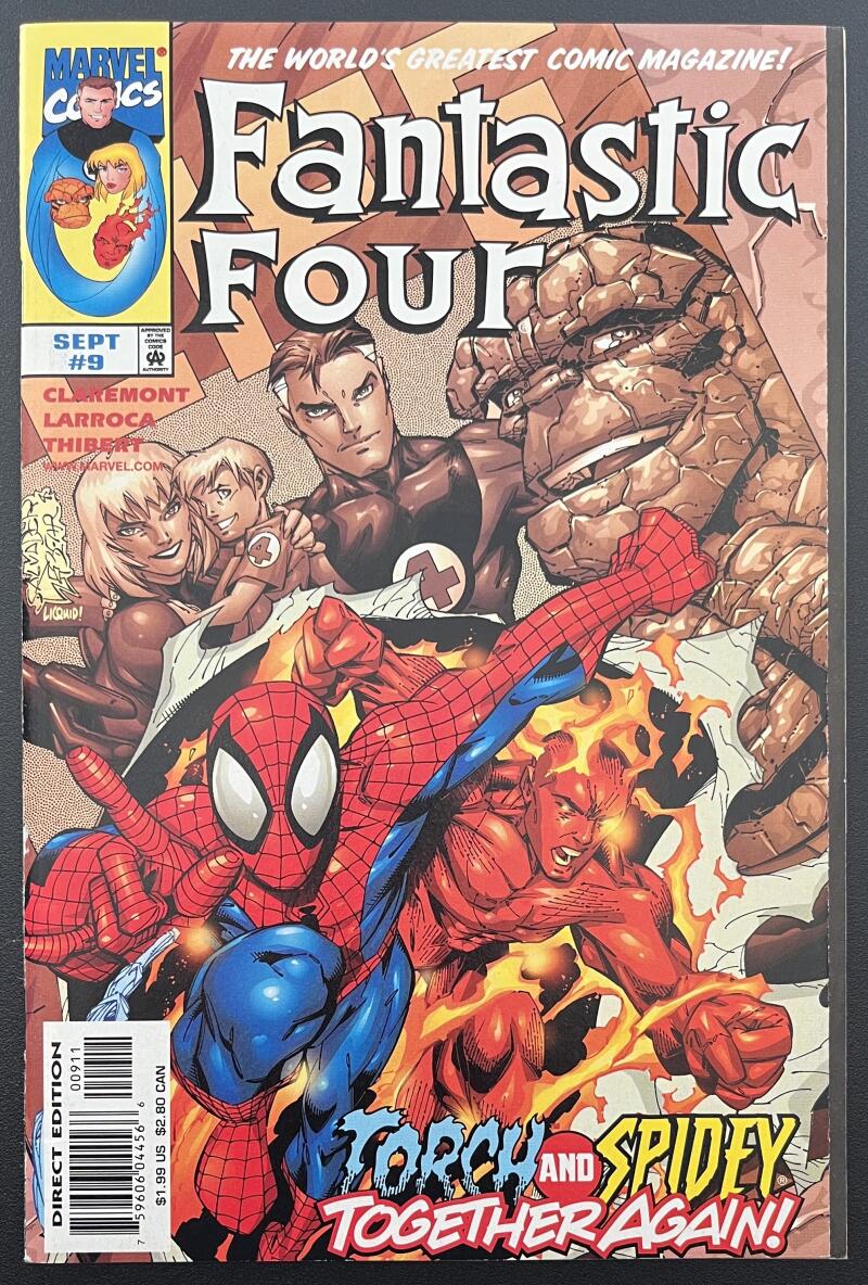 Fantastic Four Torch & Spidey #9 Marvel Comic Book Sep. 1998 Direct Edition - CB175 Image 1