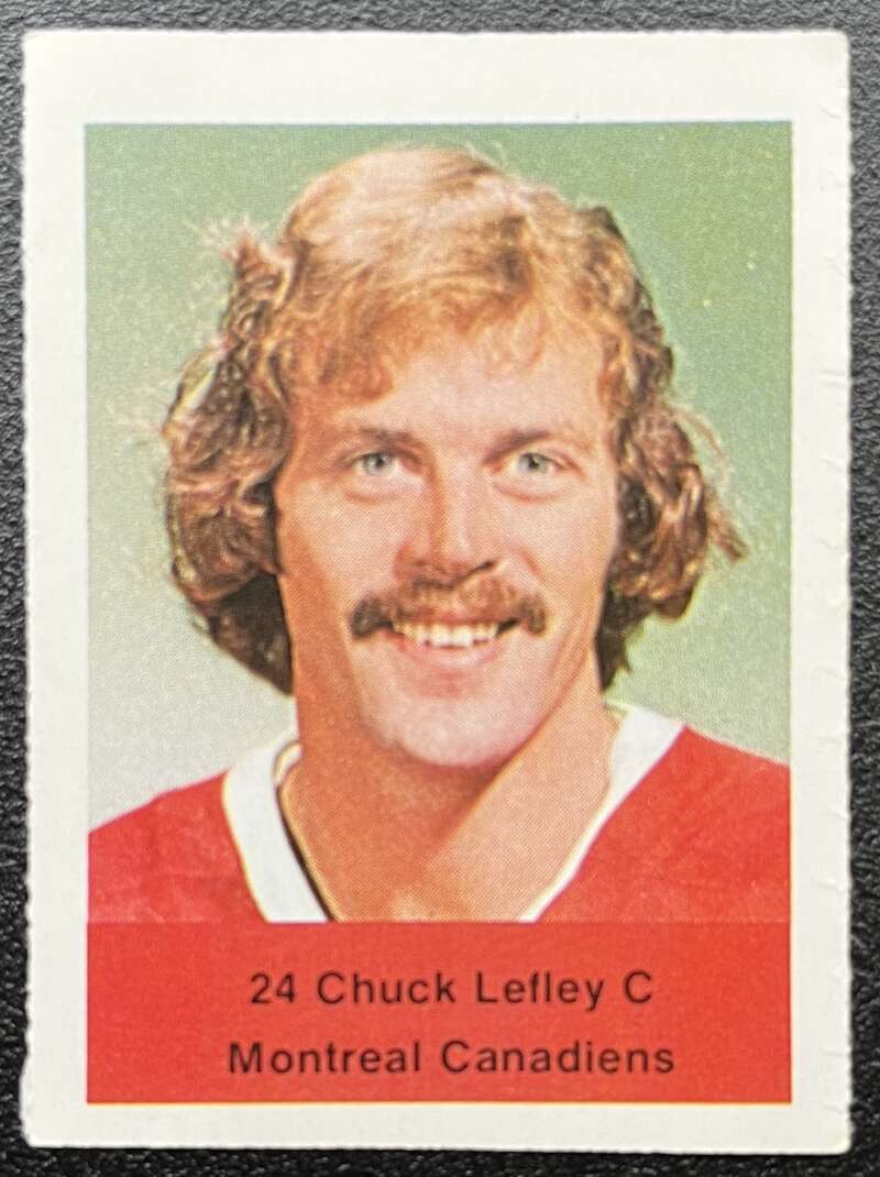 1974-75 Loblaws Hockey Sticker Chuck Lefley Canadiens V75554 Image 1