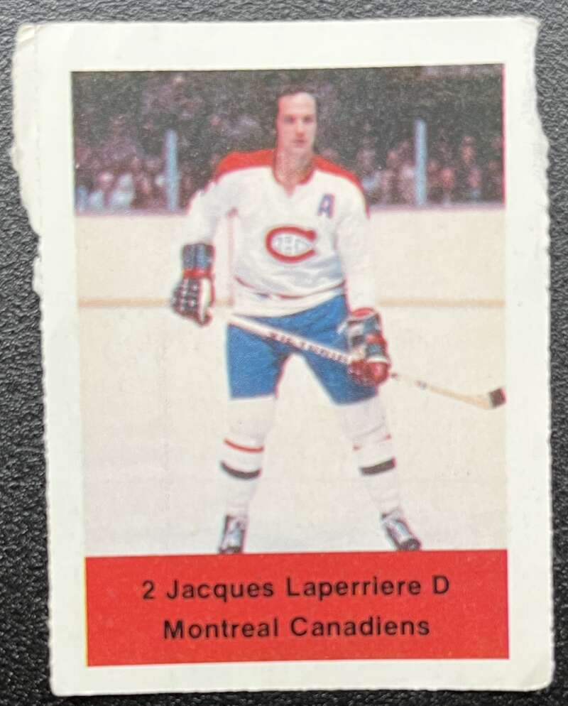 1974-75 Loblaws Hockey Sticker Jacques Laperriere Canadiens V75607 Image 1