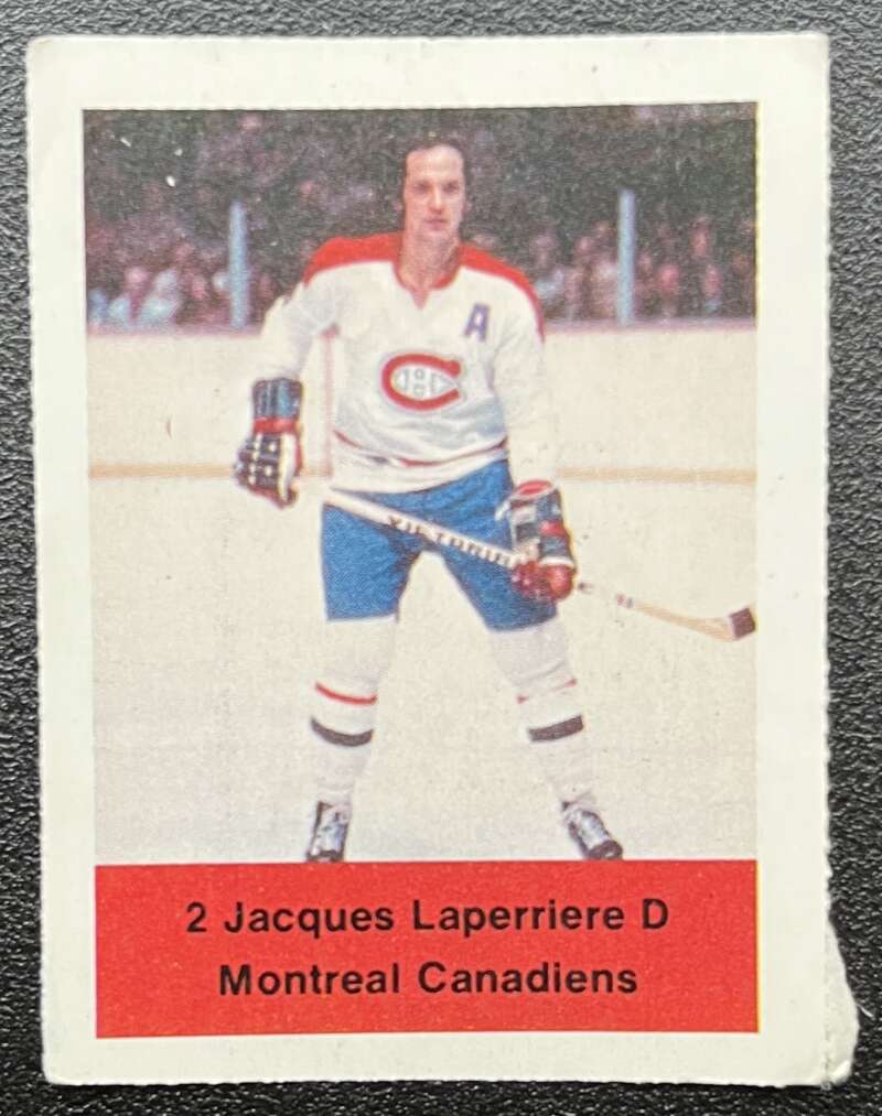 1974-75 Loblaws Hockey Sticker Jacques Laperriere Canadiens V75608 Image 1