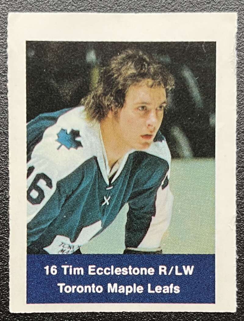 1974-75 Loblaws Hockey Sticker Tim Ecclestone Leafs V75610 Image 1