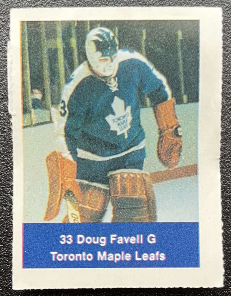 1974-75 Loblaws Hockey Sticker Doug Favell Leafs V75639 Image 1