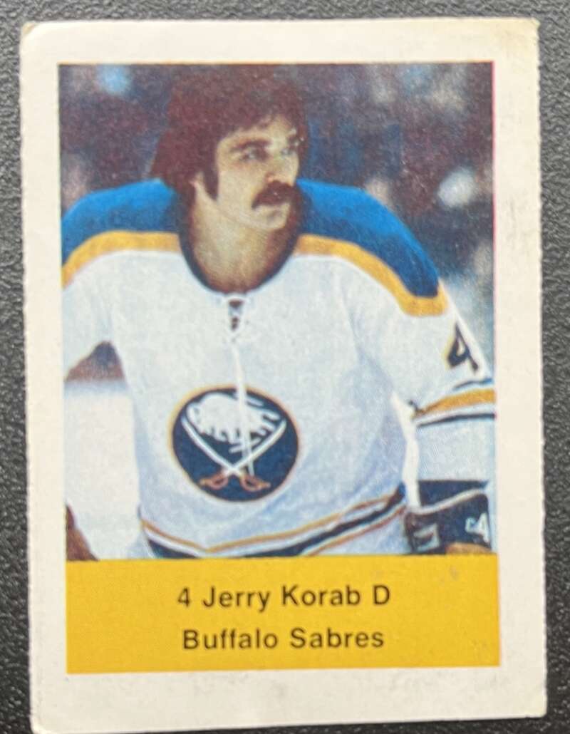 1974-75 Loblaws Hockey Sticker Jerry Korab Sabres V75671 Image 1