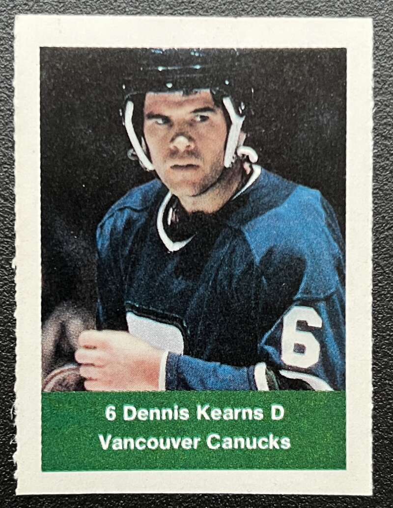 1974-75 Loblaws Hockey Sticker Dennis Kearns Canucks V75919 Image 1