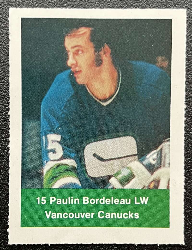 1974-75 Loblaws Hockey Sticker Paulin Bordeleau Canucks V75924 Image 1