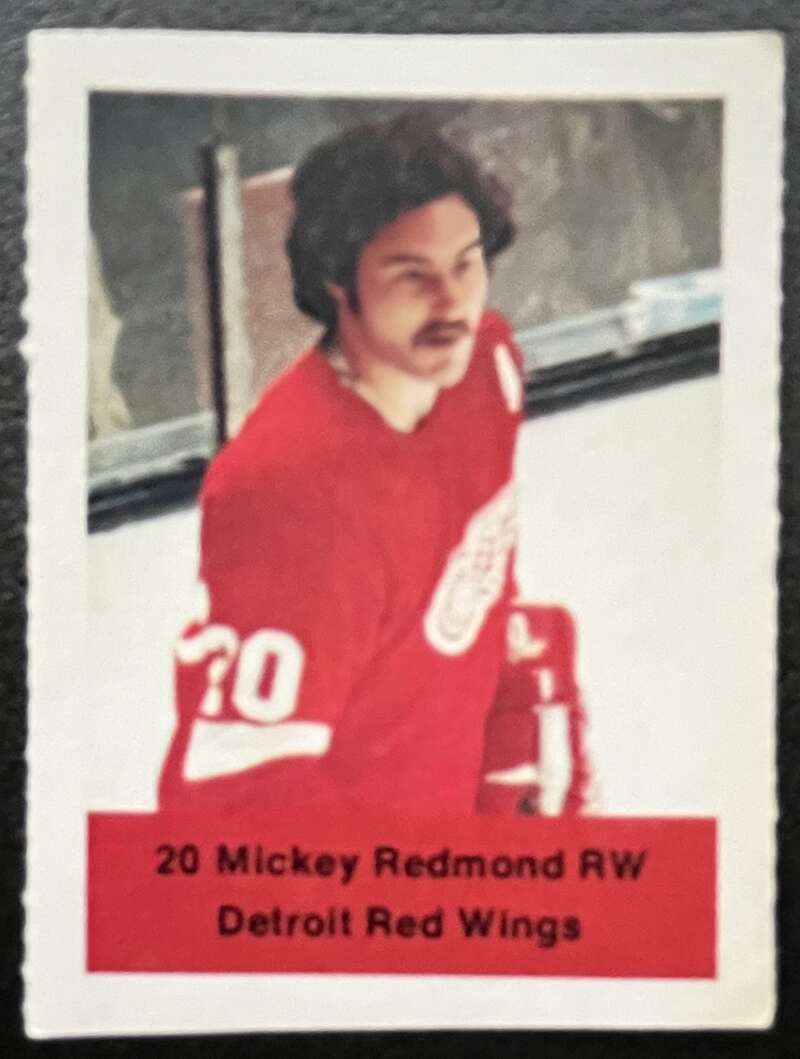 1974-75 Loblaws Hockey Sticker Mickey Redmond Red Wings V75979 Image 1