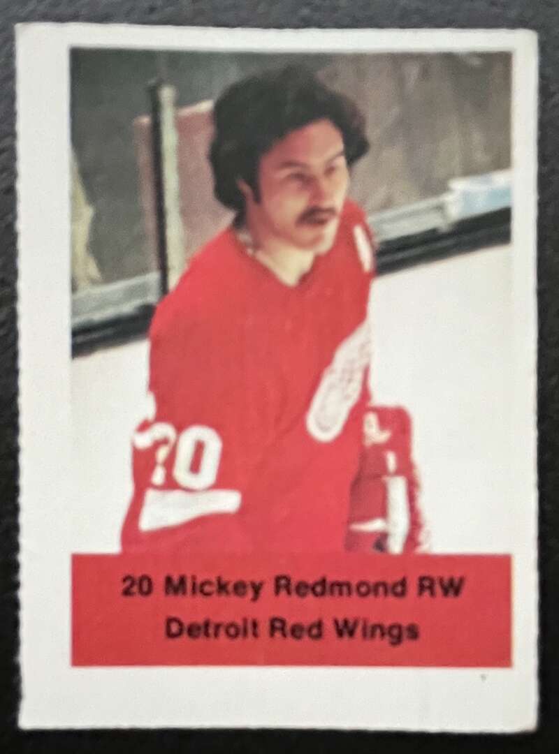 1974-75 Loblaws Hockey Sticker Mickey Redmond Red Wings V75980 Image 1