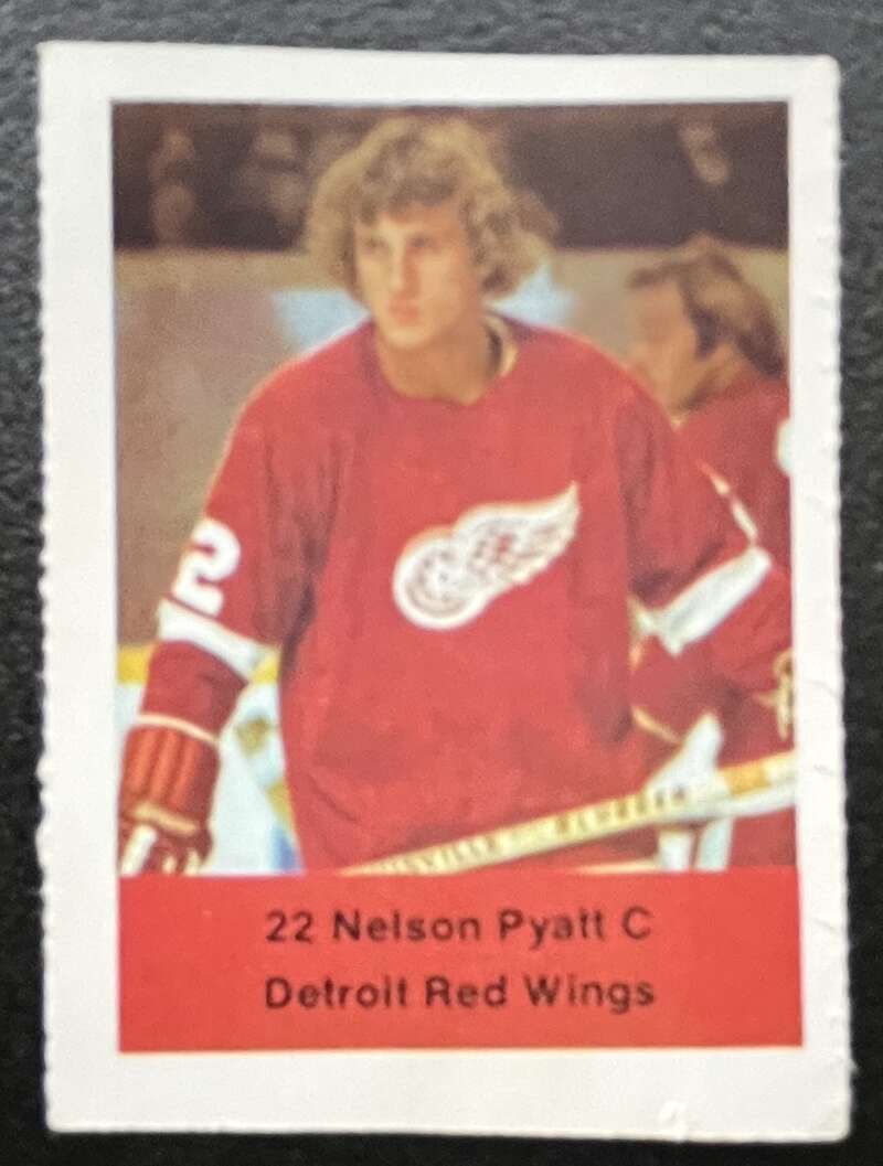 1974-75 Loblaws Hockey Sticker Nelson Pyatt Red Wings V75991 Image 1